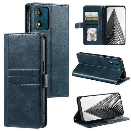 013 Style For Motorola Moto E14 4G / G04 4G / G04s 4G / G24 4G Case PU Leather Phone Cover with 6 Card Slots