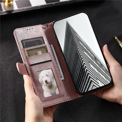013 Style For Motorola Moto E14 4G / G04 4G / G04s 4G / G24 4G Case PU Leather Phone Cover with 6 Card Slots