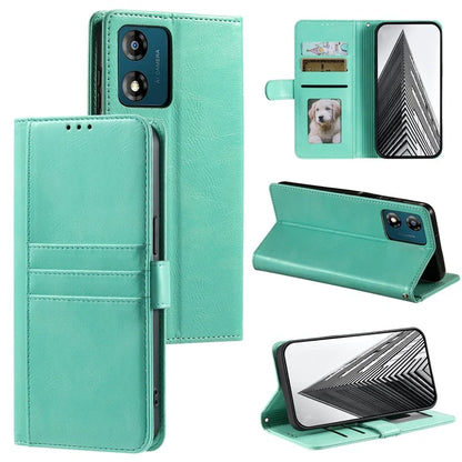 013 Style For Motorola Moto E14 4G / G04 4G / G04s 4G / G24 4G Case PU Leather Phone Cover with 6 Card Slots