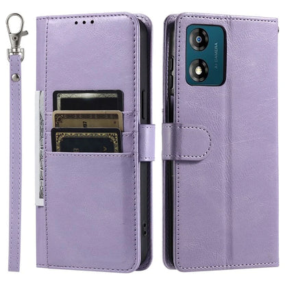 013 Style For Motorola Moto E14 4G / G04 4G / G04s 4G / G24 4G Case PU Leather Phone Cover with 6 Card Slots