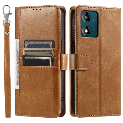 013 Style For Motorola Moto E14 4G / G04 4G / G04s 4G / G24 4G Case PU Leather Phone Cover with 6 Card Slots