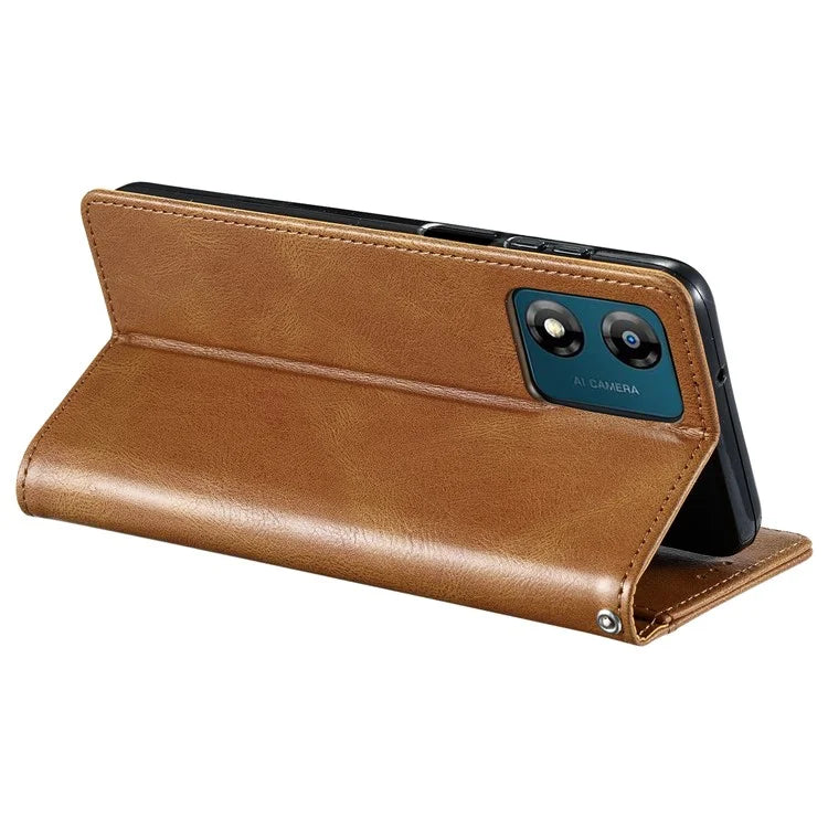 013 Style For Motorola Moto E14 4G / G04 4G / G04s 4G / G24 4G Case PU Leather Phone Cover with 6 Card Slots