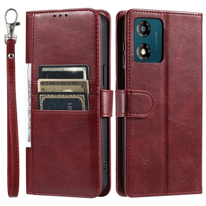 013 Style For Motorola Moto E14 4G / G04 4G / G04s 4G / G24 4G Case PU Leather Phone Cover with 6 Card Slots
