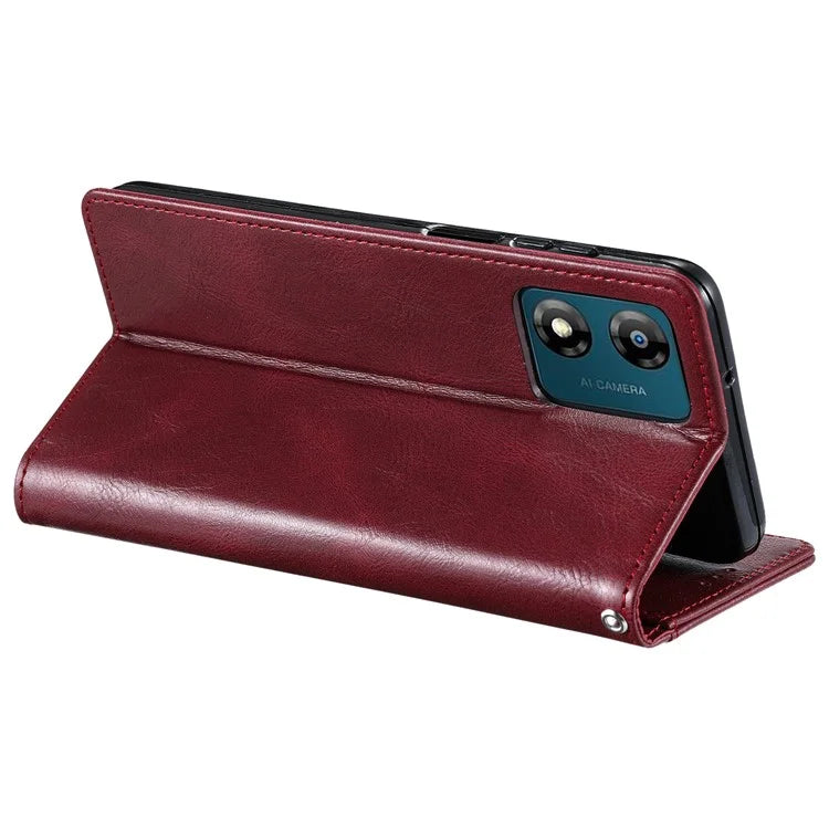 013 Style For Motorola Moto E14 4G / G04 4G / G04s 4G / G24 4G Case PU Leather Phone Cover with 6 Card Slots