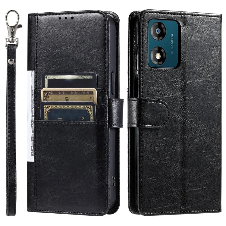 013 Style For Motorola Moto E14 4G / G04 4G / G04s 4G / G24 4G Case PU Leather Phone Cover with 6 Card Slots