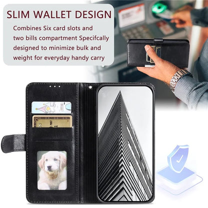 013 Style For Motorola Moto E14 4G / G04 4G / G04s 4G / G24 4G Case PU Leather Phone Cover with 6 Card Slots