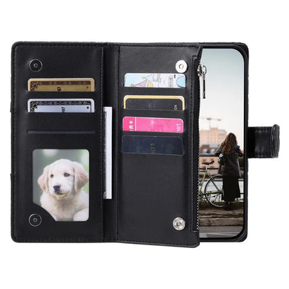 Style 013 for Motorola Moto E14 4G / G04 4G / G04s 4G / G24 4G Case Rhombus Leather Zipper Phone Cover