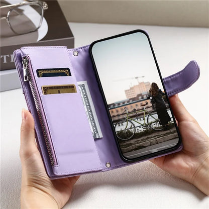 Style 013 for Motorola Moto E14 4G / G04 4G / G04s 4G / G24 4G Case Rhombus Leather Zipper Phone Cover