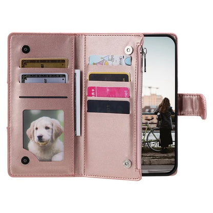 Style 013 for Motorola Moto E14 4G / G04 4G / G04s 4G / G24 4G Case Rhombus Leather Zipper Phone Cover