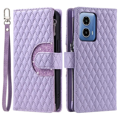 Style 013 for Motorola Moto G85 5G / S50 Neo 5G Case Rhombus Leather Zipper Phone Cover
