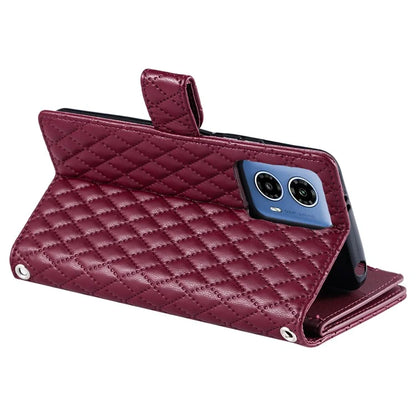 Style 013 for Motorola Moto G85 5G / S50 Neo 5G Case Rhombus Leather Zipper Phone Cover