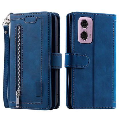 For Motorola Moto G85 5G / S50 Neo 5G Case Zipper Leather Phone Cover with 9 Card Slots