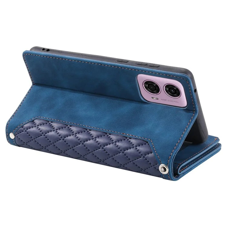 Style 005 For Motorola Moto G85 5G / S50 Neo 5G Case Rhombus PU Leather Zipper Phone Cover