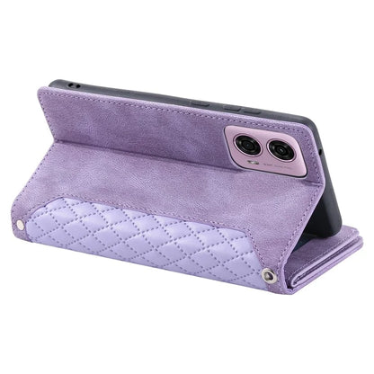 Style 005 For Motorola Moto G85 5G / S50 Neo 5G Case Rhombus PU Leather Zipper Phone Cover