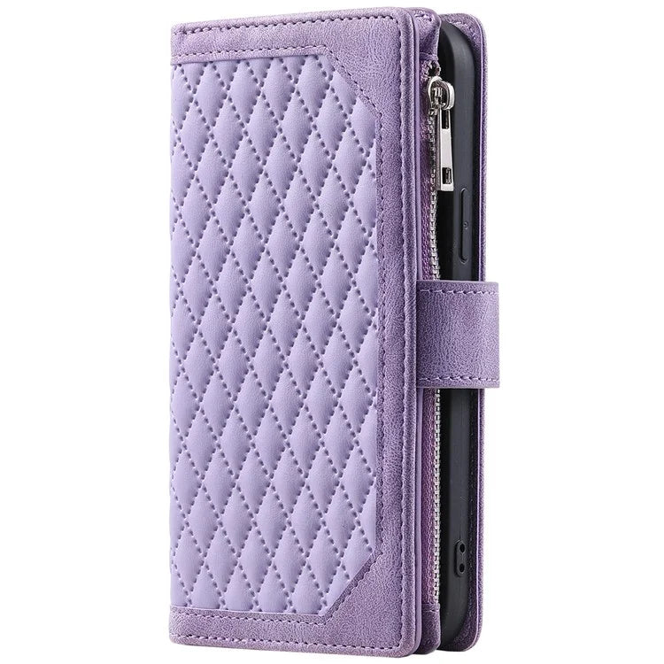 Style 005 For Motorola Moto G85 5G / S50 Neo 5G Case Rhombus PU Leather Zipper Phone Cover