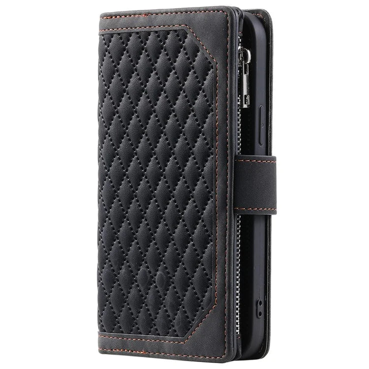 Style 005 For Motorola Moto G85 5G / S50 Neo 5G Case Rhombus PU Leather Zipper Phone Cover
