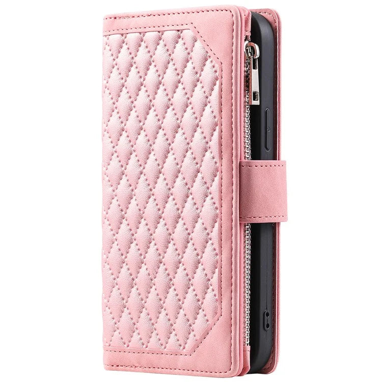 Style 005 For Motorola Moto G85 5G / S50 Neo 5G Case Rhombus PU Leather Zipper Phone Cover