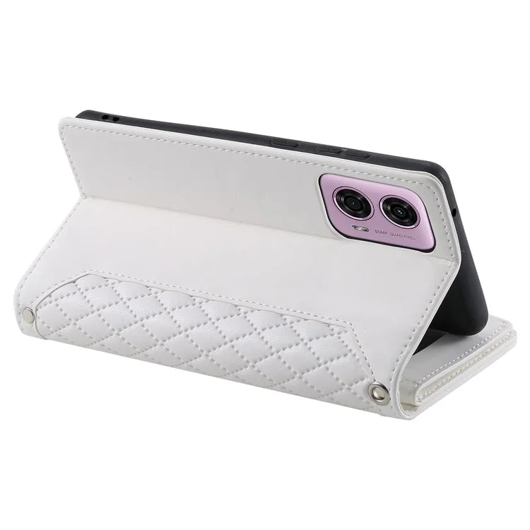 Style 005 For Motorola Moto G85 5G / S50 Neo 5G Case Rhombus PU Leather Zipper Phone Cover