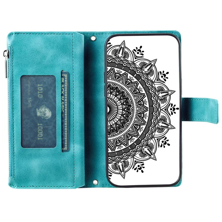 Style 006 For Motorola Moto G85 5G / S50 Neo 5G Case Zipper Pocket Leather Phone Bag Cover Mandala Flower