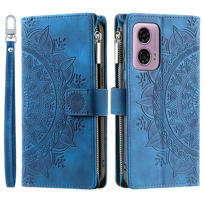 Style 006 For Motorola Moto G85 5G / S50 Neo 5G Case Zipper Pocket Leather Phone Bag Cover Mandala Flower