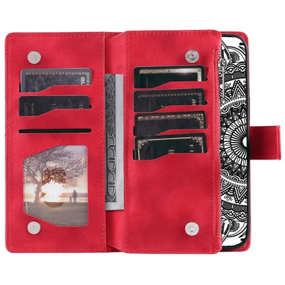 Style 006 For Motorola Moto G85 5G / S50 Neo 5G Case Zipper Pocket Leather Phone Bag Cover Mandala Flower