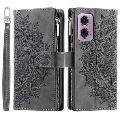 Style 006 For Motorola Moto G85 5G / S50 Neo 5G Case Zipper Pocket Leather Phone Bag Cover Mandala Flower