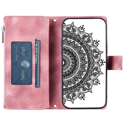 Style 006 For Motorola Moto G85 5G / S50 Neo 5G Case Zipper Pocket Leather Phone Bag Cover Mandala Flower