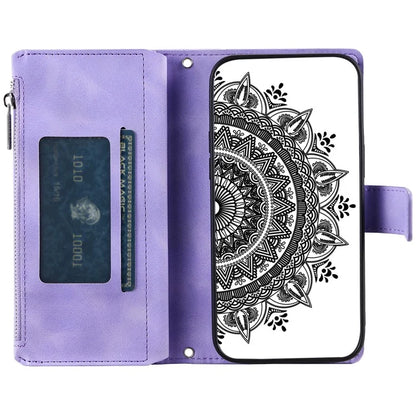 Style 006 For Motorola Moto G85 5G / S50 Neo 5G Case Zipper Pocket Leather Phone Bag Cover Mandala Flower