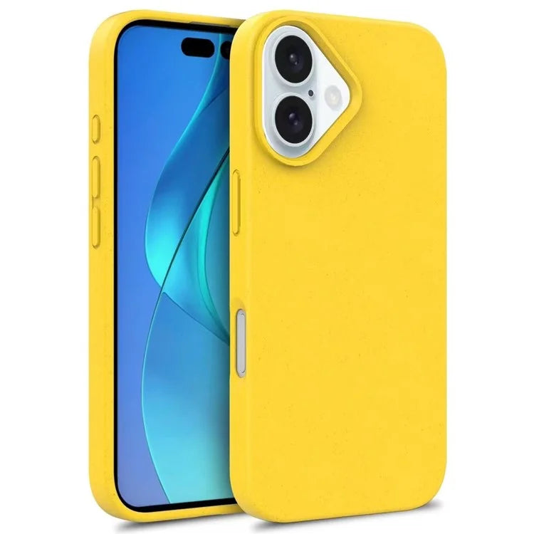 For iPhone 16 Plus Case Wheat Straw TPU Drop Protection Phone Cover