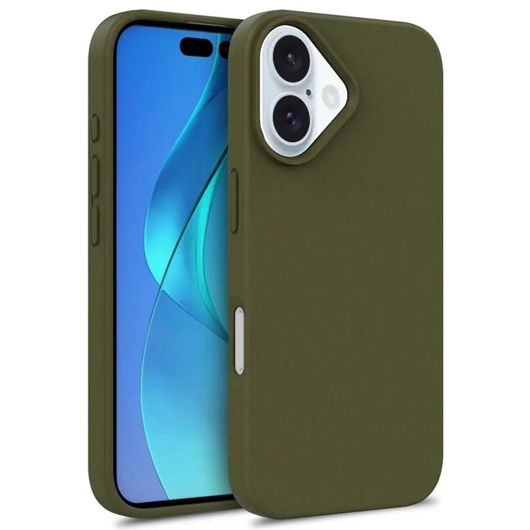 For iPhone 16 Plus Case Wheat Straw TPU Drop Protection Phone Cover