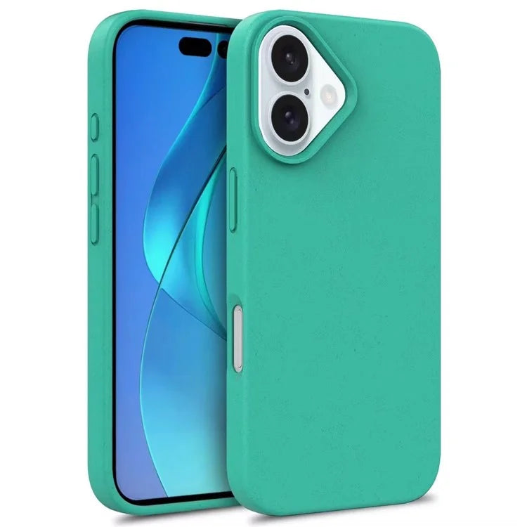 For iPhone 16 Plus Case Wheat Straw TPU Drop Protection Phone Cover
