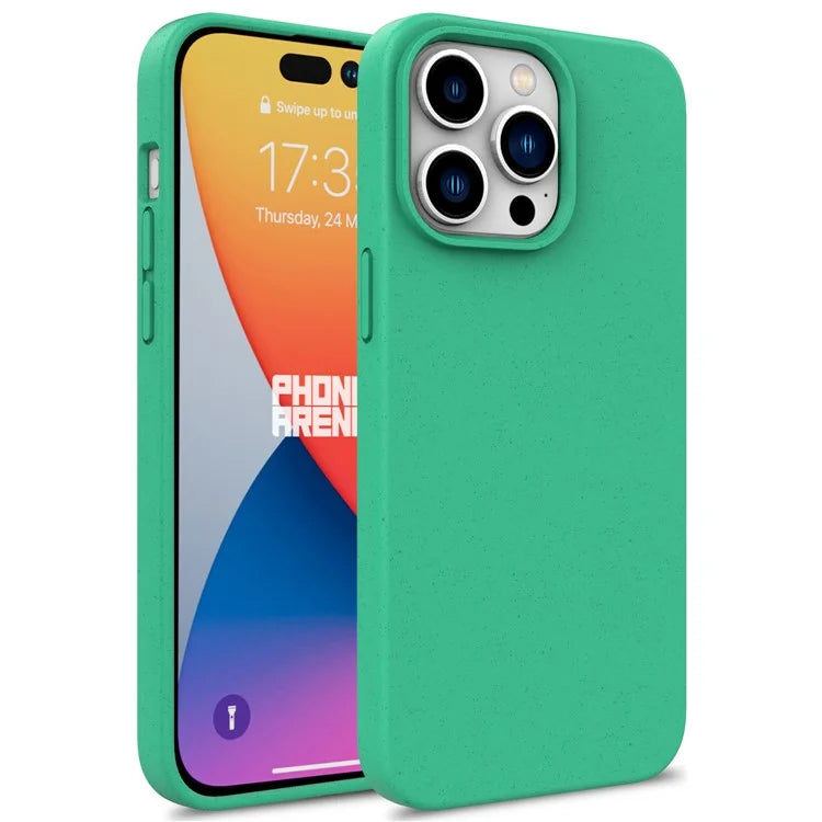 For iPhone 16 Pro Case Wheat Straw TPU Biodegradable Plant Phone Cover
