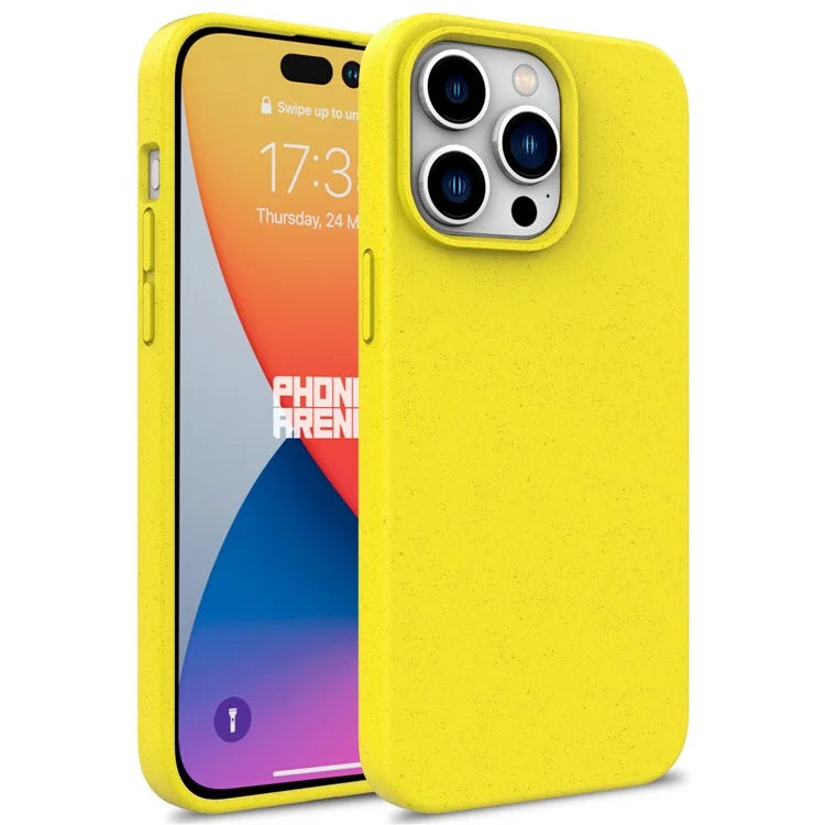 For iPhone 16 Pro Case Wheat Straw TPU Biodegradable Plant Phone Cover
