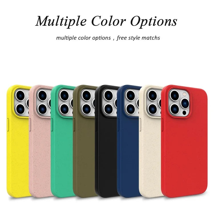 For iPhone 16 Pro Case Wheat Straw TPU Biodegradable Plant Phone Cover