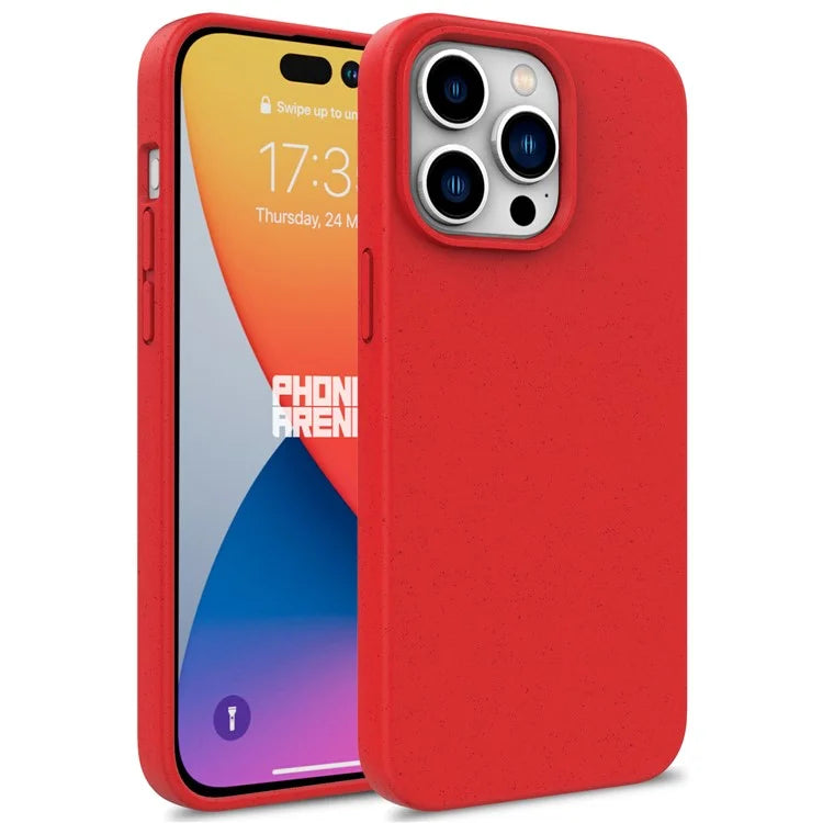 For iPhone 16 Pro Case Wheat Straw TPU Biodegradable Plant Phone Cover