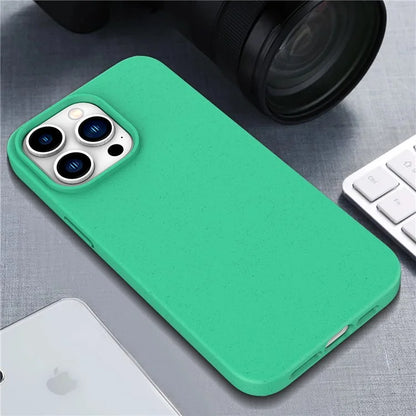 For iPhone 16 Pro Case Wheat Straw TPU Biodegradable Plant Phone Cover