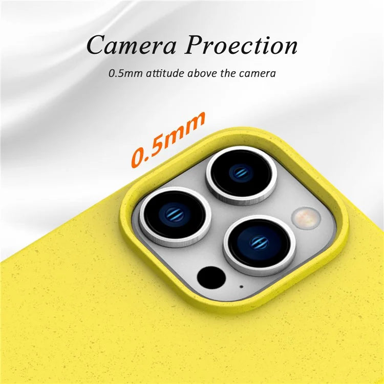 For iPhone 16 Pro Case Wheat Straw TPU Biodegradable Plant Phone Cover