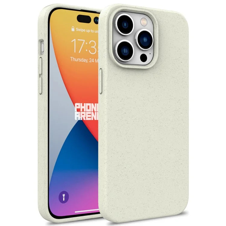 For iPhone 16 Pro Case Wheat Straw TPU Biodegradable Plant Phone Cover