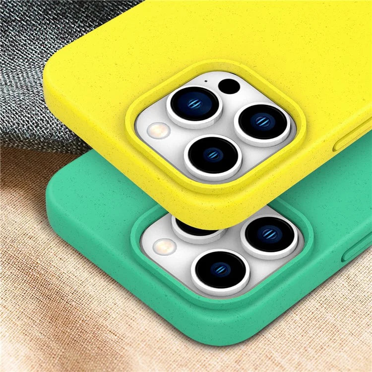 For iPhone 16 Pro Case Wheat Straw TPU Biodegradable Plant Phone Cover