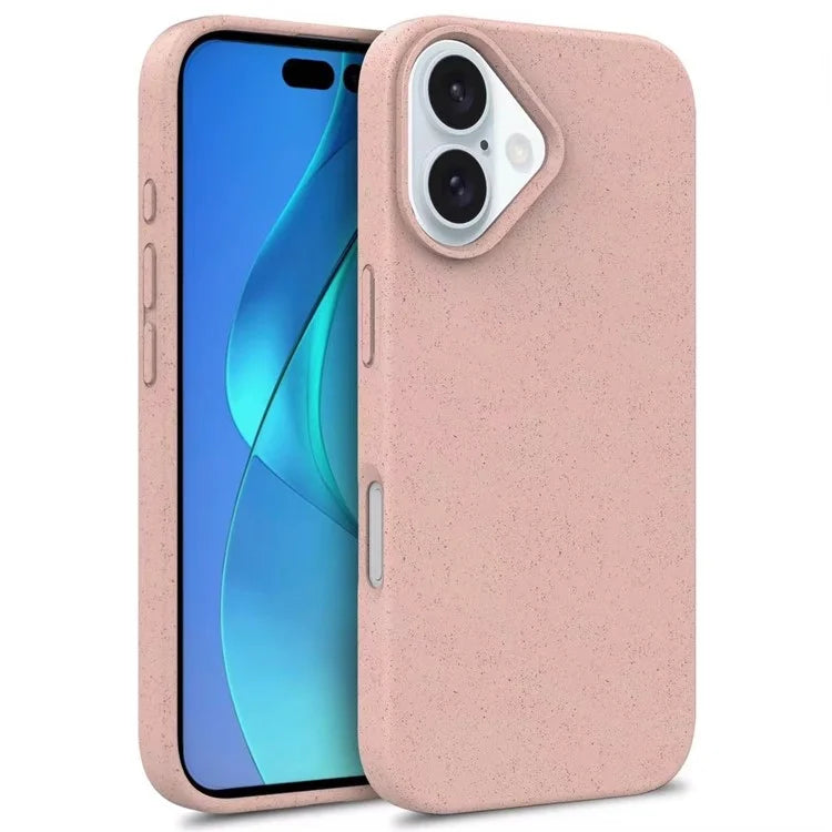 For iPhone 16 Case Biodegradable Wheat Straw TPU Phone Cover Eco Friendly Zero Waste