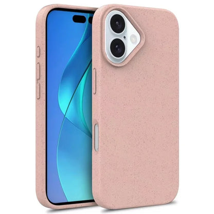 For iPhone 16 Case Biodegradable Wheat Straw TPU Phone Cover Eco Friendly Zero Waste