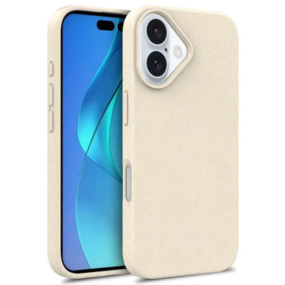 For iPhone 16 Case Biodegradable Wheat Straw TPU Phone Cover Eco Friendly Zero Waste