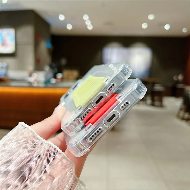 For iPhone 15 Pro Max Case Clear TPU Phone Cover Trapezoidal Wristband Anti-Drop