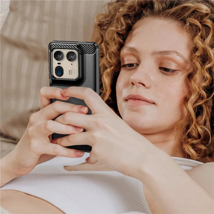 For Motorola Edge 50 Ultra 5G / Moto X50 Ultra 5G Case TPU Phone Cover Carbon Fiber Texture