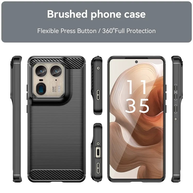 For Motorola Edge 50 Ultra 5G / Moto X50 Ultra 5G Case TPU Phone Cover Carbon Fiber Texture