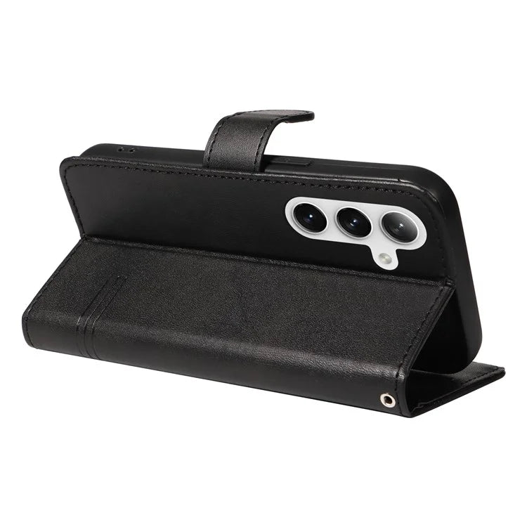 For Samsung Galaxy S24+ Leather Case Wallet Phone Cover T-Shaped Lines