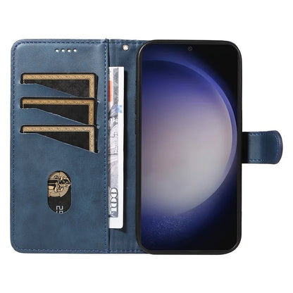 For Samsung Galaxy S24+ Leather Case Wallet Phone Cover T-Shaped Lines
