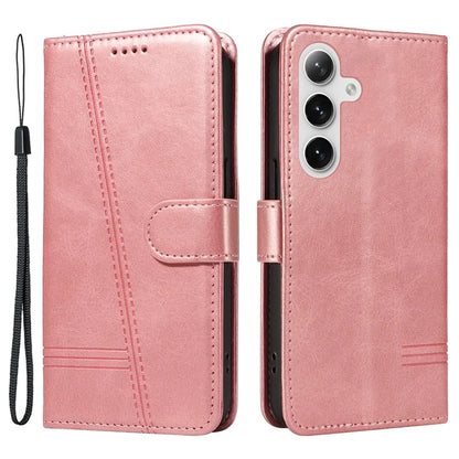For Samsung Galaxy S24 Case T-Shaped Lines Wallet Stand Leather Phone Cover