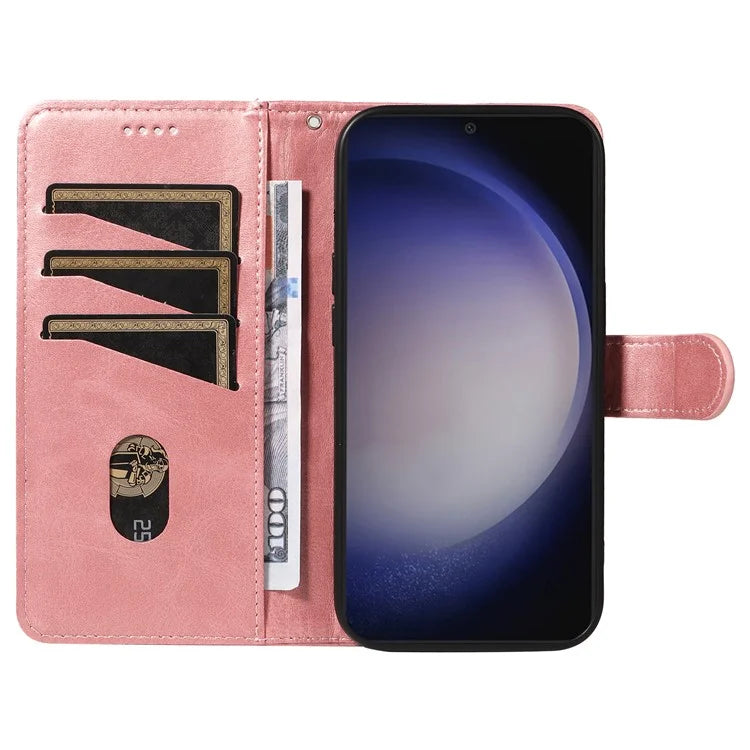 For Samsung Galaxy S24 Case T-Shaped Lines Wallet Stand Leather Phone Cover