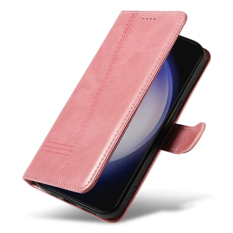 For Samsung Galaxy S24 Case T-Shaped Lines Wallet Stand Leather Phone Cover